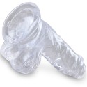 KING COCK - CLEAR PÉNIS RÉALISTE AVEC BOULES 10.1 CM TRANSPARENT