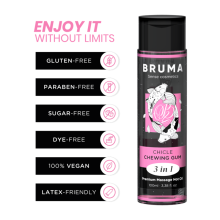 BRUMA - PREMIUM-MASSAGEÖL MIT WÄRMEEFFEKT, GUM-GESCHMACK 3 IN 1