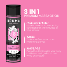 BRUMA - ÓLEO DE MASSAGEM PREMIUM EFEITO CALOR SABOR GOMA 3 EM 1