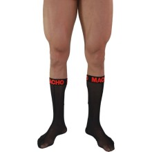 MACHO - DÜNNE SOCKEN EINHEITSGRÖSSE SCHWARZ/ROT