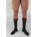 MACHO - CHAUSSETTES FINES TAILLE UNIQUE NOIR/ROUGE