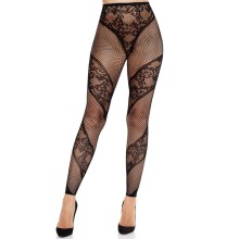 LEG AVENUE - CALÇA MEIA-CALÇA SEM PÉS DE RENDA E TRANSPARÊNCIA