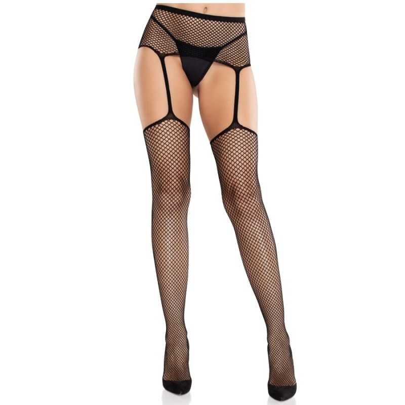 LEG AVENUE - SPITZENSTRÜMPFE MIT KREUZ UND STRUMPFGÜRTEL SCHWARZ LEG AVENUE - SPITZENSTRÜMPFE MIT KREUZ UND STRUMPFGÜRTEL SCHWARZ