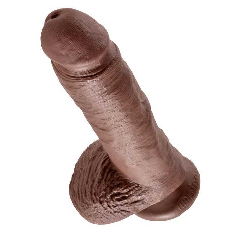 KING COCK - 8" PENE REALÍSTICO MARRÓN 20.3 CM