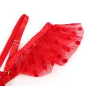 SUBBLIME - 957513 ENSEMBLE SOUTIEN-GORGE ET JARRETELLE EN DENTELLE ROUGE L/XL