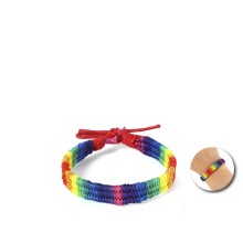 PRIDE - PULSEIRA TRANÇADA COM BANDEIRA DO ARCO-ÍRIS