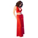CHILIROSE - CR 4857 SET TOP E PANTALONI ROSSI TAGLIA S