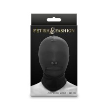 NS NOVELTIES - FETISH FASHION FECHADO BOCA COM ZÍPER CAPUZ NYLON PRETO