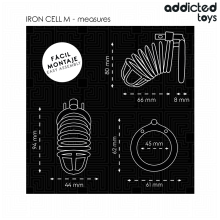 ADDICTED TOYS LOCKED - GAIOLA DE PÊNIS DE METAL COM CÉLULA DE FERRO TAMANHO M