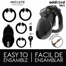 ADDICTED TOYS LOCKED - MINDNIGHT CELL PENIS CAGE SIZE S 4.8 CM