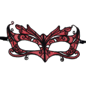QUEEN LINGERIE - MSCARA DE RENDA COM DETALHES VERMELHOS