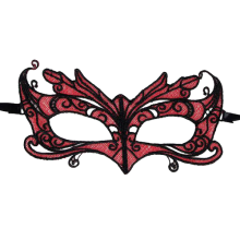 QUEEN LINGERIE - MSCARA DE RENDA COM DETALHES VERMELHOS