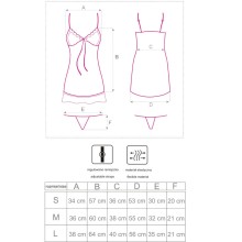 LIVCO CORSETTI FASHION - HYEONA 1710 BABYDOLL + PERIZOMA ROSA XL