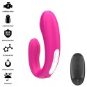 INTENSE - JANET DUAL ESTIMULADOR EM U E VIBRADOR COM CONTROLE REMOTO ROSA