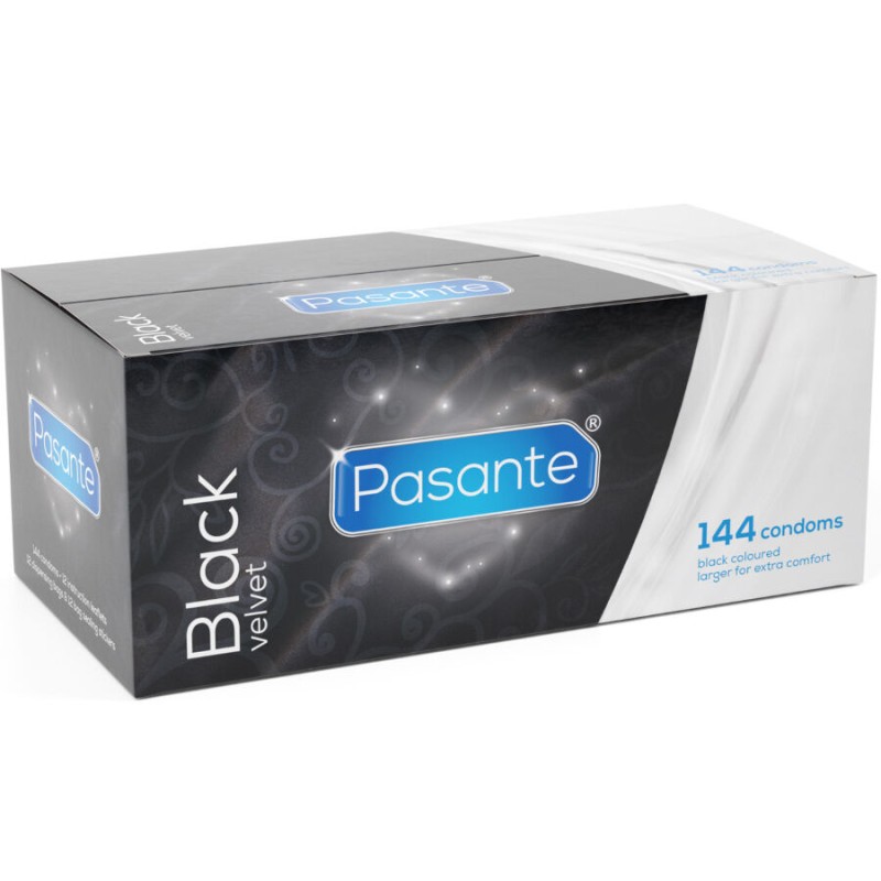 PASANTE - PRESERVATIVI IN VELLUTO NERO SCATOLA DA 144 UNITÀ