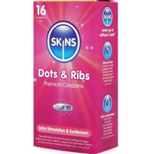 SKINS - DOTS RIBS PREMIUM CONDOMS PACK 16