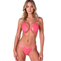 PASSION - CONJUNTO DE SUTIÃ + TANGA RESILQUE VERMELHO TOMATE P/M