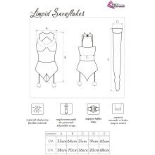 LIVCO CORSETTI FASHION - LIMPID SNOWFLAKES LC 90604 BODY + MEIAS + TIARA DE NATAL TAMANHO S/M