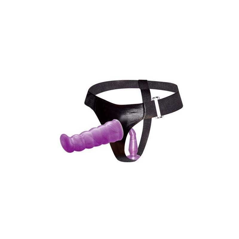 BAILE - HARNAIS ANAL ET VAGINAL FEMME LILAS GPOINT 17 CM