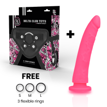 DELTA CLUB - ARREIO DE BRINQUEDOS + DONG ROSA SILICONE 17 CM