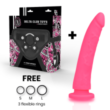 DELTA CLUB - TOYS HARNAIS + DONG SILICONE ROSE 20 CM -O- 4 CM