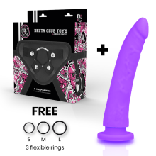 DELTA CLUB - BRINQUEDOS ARNES + DONG PURPLE SILICONE 20 CM -O-