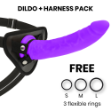 DELTA CLUB - TOYS HARNAIS + DONG SILICONE VIOLET 23 CM -O- 4.5 CM