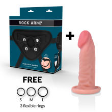 ROCKARMY - ARNÊS + DILDO REALÍSTICO TIGRE DE DUAL DENSIDADE 14 CM -O- 4.46 CM