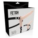 FETISH SUBMISSIVE HARNESS - HAUTFARBENES SILIKONVIBRATOR 15 CM