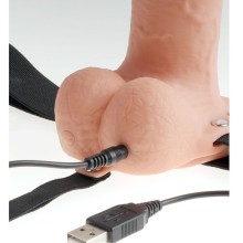 FETISH FANTASY SERIES - HARNAIS RÉGLABLE PÉNIS RÉALISTE AVEC BALLES RECHARGEABLES ET VIBRATEUR 23 CM