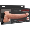 FETISH FANTASY SERIES - VERSTELLBARES GURT REALISTISCHER PENIS MIT WIEDERAUFLADBAREN BLLEN UND VIBRATOR 23 CM