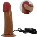 PRETTY LOVE - STARKS CUECAS DE ARNÊS DILDO VIBRAO MULTI-VELOCIDADE 17,5 CM CASTANHO CLARO