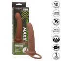 CALEXOTICS - MAXX RIBBED DOUBLE PÉNÉTRATEUR 10 VIBRATIONS MARRON