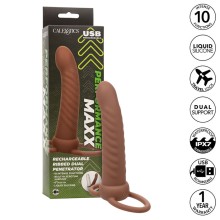 CALEXOTICS - MAXX RIBBED DUAL PENETRATOR 10 VIBRAZIONI MARRONE