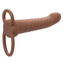 CALEXOTICS - MAXX RIBBED DUAL PENETRATOR 10 VIBRAÇÕES MARROM