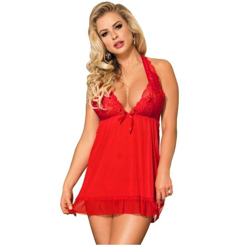 SUBBLIME RED BABYDOLL FLORAL MOTIVS IN BREASTS S/M