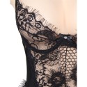 SUBBLIME - QUEEN PLUS FLORAL LACE AND FRINGED BLACK TEDDY