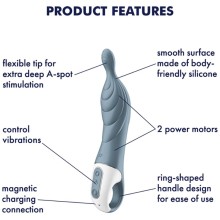 SATISFYER - AMAZING 2 ASPOT VIBRATOR GRAU