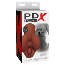 PDX PLUS - PICK YOUR PLEASURE DOUBLE BROWN MASTURBATOR