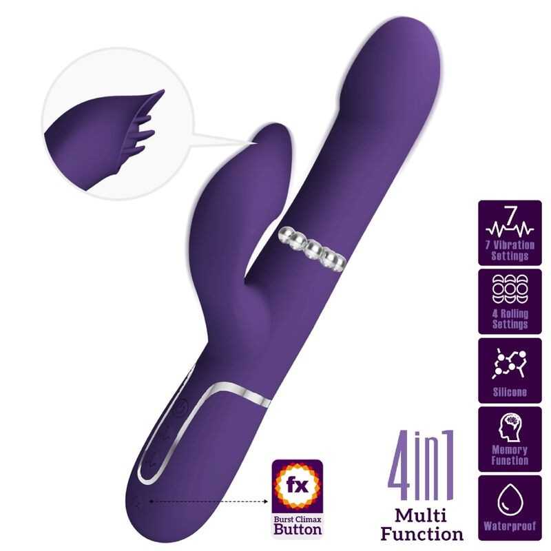 PRETTY LOVE - ZALIN RABBIT VIBRATOR PERLEN 4 IN 1 LILA