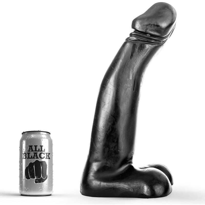 ALL BLACK - DILDO DE FISTING PRETO REALÍSTICO 29 CM