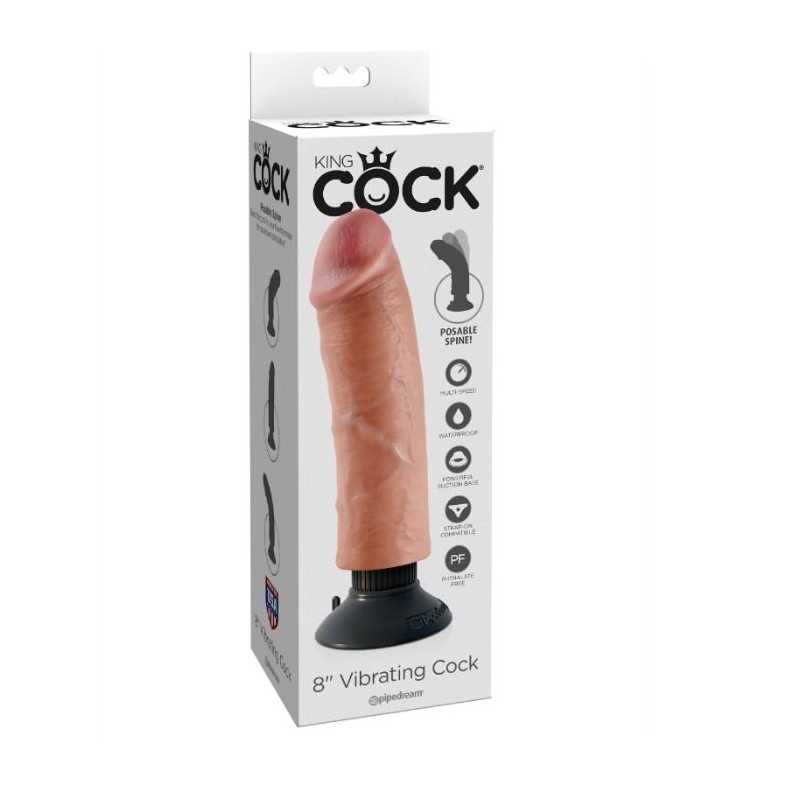 KING COCK - 20.32 CM VIBRATING COCK FLESH